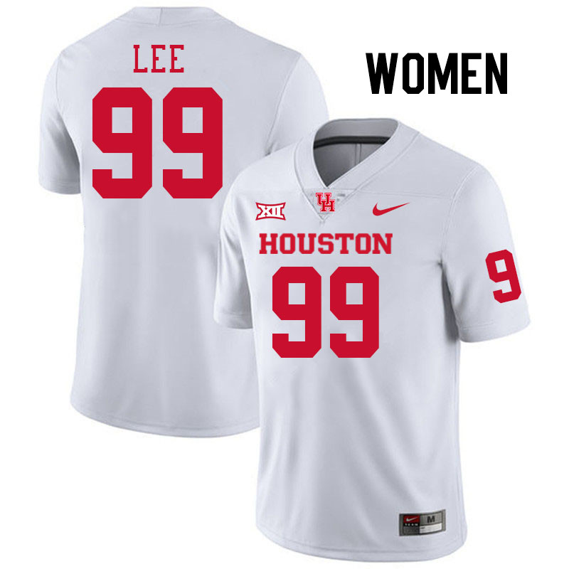 Women #99 Quindario Lee Houston Cougars College Football Jerseys Stitched-White